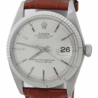 Mens Rolex Stainless Steel Datejust Watch Silver Dial 1601 (SKU 1277158BRAMT)