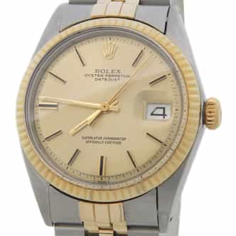 Mens Rolex Two-Tone Datejust 1601 Watch with Gold Champagne Dial (SKU 2929139AMT)
