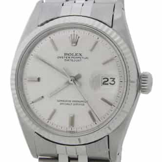 Mens Rolex Stainless Steel Datejust Watch Silver Linen Dial 1601 (SKU 3331925AMT)