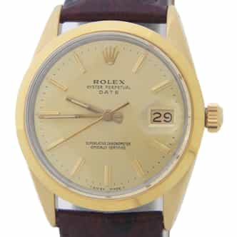 Mens Rolex Gold Shell Date Watch with Gold Champagne Dial 15505 (SKU 8369979BRAMT)