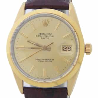 Mens Rolex Gold Shell Date Watch with Gold Champagne Dial 15505 (SKU 8369979BRAMT)