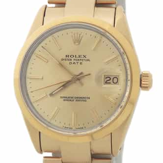 Pre Owned Mens Rolex Gold Shell Date with a Champagne Dial 15505 (SKU 8369979AMT)