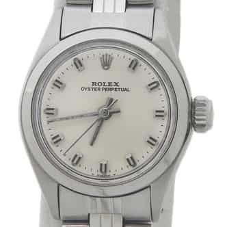 Ladies Rolex Stainless Steel Oyster Perpetual Silver 6618 (SKU 6618FJAMT)