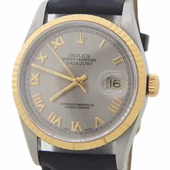 Mens Rolex Two-Tone 18K/SS Datejust Slate Roman 16233 (SKU T991968BAMT)