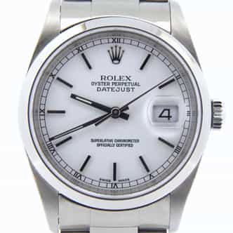 Mens Rolex Stainless Steel Datejust White  16200 (SKU BBY485331BMT)