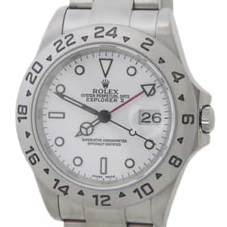 Mens Rolex Stainless Steel Explorer II White Dial 16570 (SKU Y881454AMT)