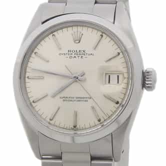 Vintage Mens Rolex Stainless Steel Date Model 1500 Watch with Silver Dial (SKU 1227947AMT)