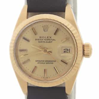 Ladies Rolex 18K Yellow Gold Datejust Champagne Dial 6917 (SKU 6525310AMT)
