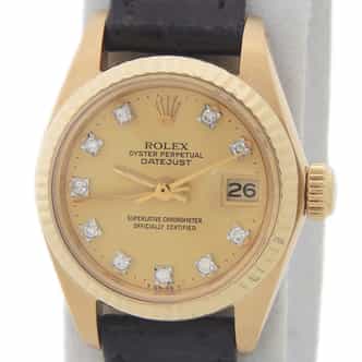 Ladies Rolex 18K Yellow Gold Datejust 6917 Watch with Diamond Dial (SKU 7318201AMT)