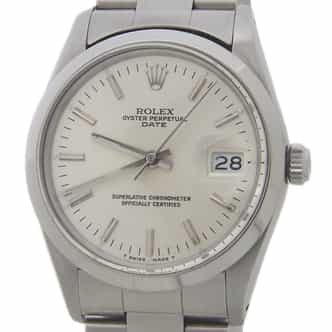 Mens Rolex Stainless Steel Date Watch with Silver Dial 15000 (SKU 7321133FPAMT)
