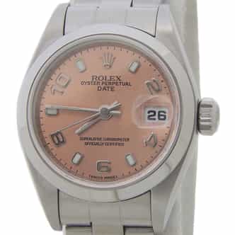 Ladies Rolex Stainless Steel Date 79160 Salmon Arabic Dial (SKU P718620AMT)