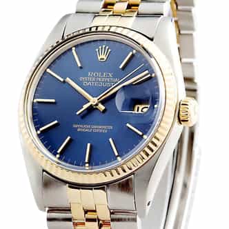 Mens Rolex Two-Tone 18K/SS Datejust Blue  16013 (SKU 8881511MT)