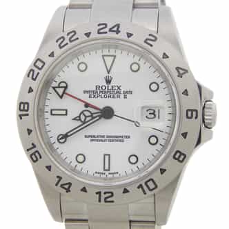 Mens Rolex Stainless Steel Explorer II White Dial 16570T (SKU F092999AMT)