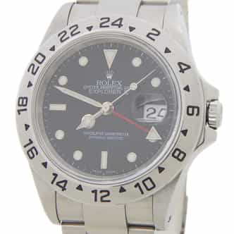 Mens Rolex Stainless Steel Explorer II Ref. 16570 Watch with Black Dial (SKU P209258UAMT)