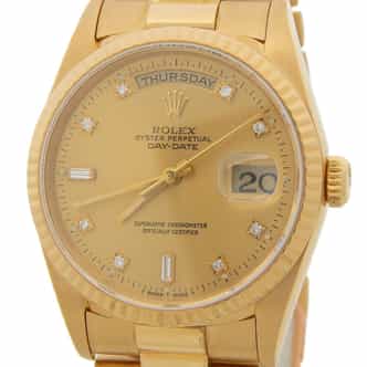 Mens Rolex 18K Gold Day-Date President Champagne Diamond 18238 (SKU 18238FPAMT)