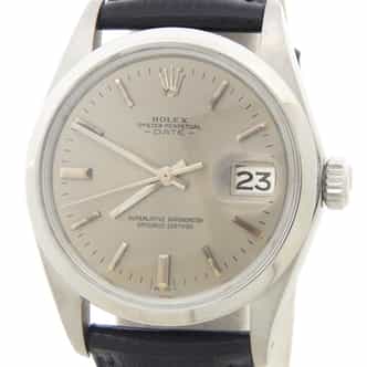 Mens Rolex Stainless Steel Date Watch Model Ref. 1500 with Dark Silver Dial (SKU 2712784AMT)