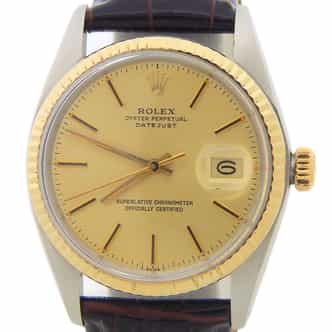 Mens Rolex Two-Tone Datejust 16013 Watch with Gold Champagne Dial (SKU 5626777AMT)