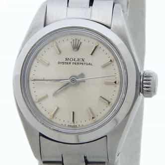 Ladies Rolex Stainless Steel Oyster Perpetual Watch with Silver Dial 6718 (SKU 7209752AMT)