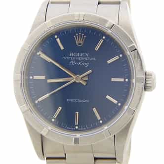 Mens Rolex Stainless Steel Air-King Watch Blue Dial 14010 (SKU X528072AMT)