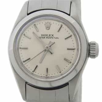 Ladies Vintage Rolex Stainless Steel Oyster Perpetual 6618 Watch with Silver Dial (SKU 1579079AMT)