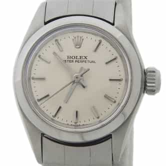 Ladies Rolex Stainless Steel 6618 Oyster Perpetual Watch with Silver Dial (SKU 1579079AMT)