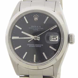 Mens Rolex Stainless Steel Date Model Ref. 1500 with a Black Dial (SKU 2353450AMT)