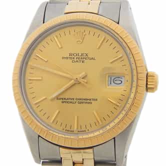 Mens Rolex Two-Tone Date Watch with Champagne Dial 15053 (SKU 9202623AMT)
