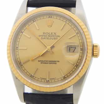 Mens Rolex Two-Tone 18K/SS Datejust Champagne Dial 16233 (SKU L586263AMT)