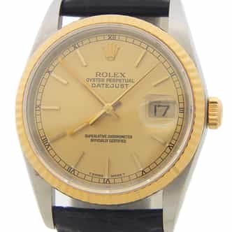 Mens Rolex Two-Tone 18K/SS Datejust Champagne Dial 16233 (SKU L586263AMT)