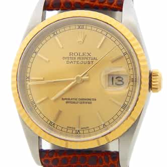 Mens Rolex Two-Tone 18K/SS Datejust Champagne Dial 16233 (SKU P720219AMT)
