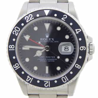 Mens Rolex Stainless Steel GMT Master Watch with Black Dial 16700 (SKU U813359AMT)