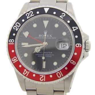 Mens Rolex Stainless Steel GMT Master Black and Red Coke 16700 Watch (SKU U813359CCAMT)