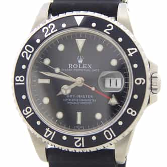 Mens Rolex Stainless Steel GMT Master Watch with Black Dial 16700 (SKU U813359RAMT)