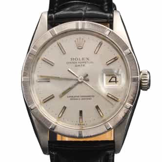 Vintage 1501 Mens Rolex Stainless Steel Date Watch Silver Mosaic Dial (SKU 1764086AMT)