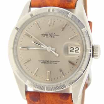 Vintage 1501 Mens Rolex Stainless Steel Date Watch Slate Gray Dial (SKU 1858214AMT)