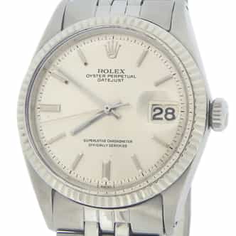 Mens Rolex Stainless Steel Datejust Watch Silver Dial 1601 (SKU 897857AMT)