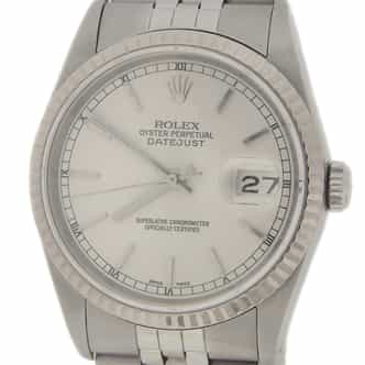 Mens Rolex Stainless Steel Datejust Silver Dial Watch Ref. 16234 (SKU E778012AMT)