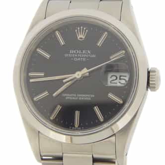 Mens Rolex Stainless Steel Date Watch Black Dial 15200 (SKU N120661AMT)