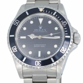 Mens Rolex Stainless Steel Submariner Watch Black Dial 14060 (SKU 14060FPAMT)