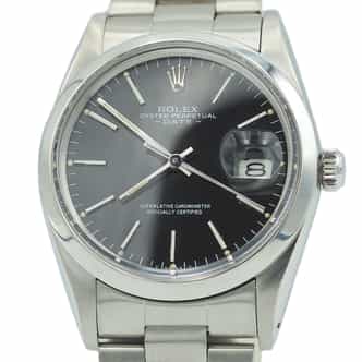 Mens Rolex Stainless Steel Date Watch Ref. 15000 with Black Dial (SKU 8935145AMT)