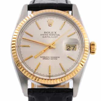 Mens Rolex Two-Tone 18K/SS Datejust Watch with Silver Dial 16013 (SKU 9898728LAMT)