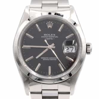 Mens Rolex Stainless Steel Date Watch Black Dial 15200 (SKU N120661FPAMT)