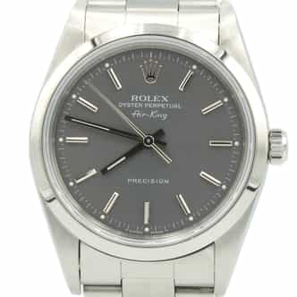 Mens Rolex Stainless Steel Air-King Watch Slate Gray Dial 14000 (SKU W225490AMT)