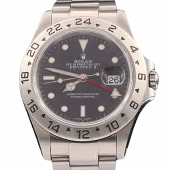 Mens Rolex 16570 Stainless Steel Explorer II Watch with Black Dial (SKU K283798FPAMT)