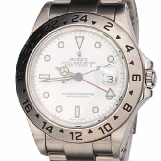 Mens Rolex Stainless Steel Explorer II Watch White Dial 16570 (SKU P105260AMT)