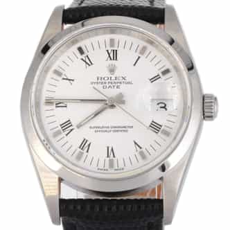 Mens Rolex Stainless Steel Date 15200 Watch White Dial with Black Leather Band (SKU P894601FPAMT)