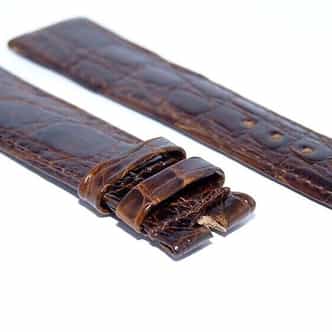 Vintage Rolex Brown Crocodile Leather Strap Band 20mm (SKU BRCR56MT)