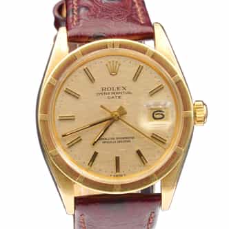Vintage Mens Rolex 14K Yellow Gold Date Watch Ref. 1501 with Gold Mosaic Dial (SKU BT5835309AMT)
