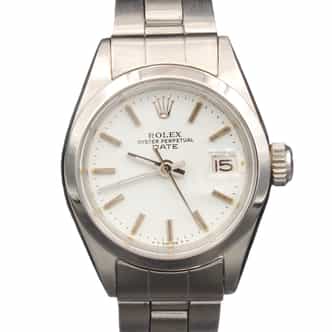 Ladies Rolex Stainless Steel Date Watch White Dial 6916  (SKU 2878845FAMT)