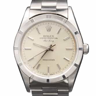 Mens Rolex Stainless Steel Air-King Watch Silver Dial 14010 (SKU T445819AMT)